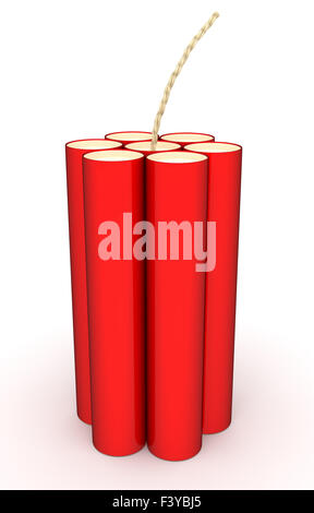 Red Dynamite isolated on a white Stock Photo