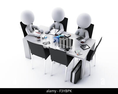 3d renderer image. Business people in a Office meeting room. Business partners Stock Photo