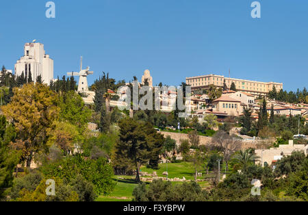 View over historical district Yemin Moshe Stock Photo