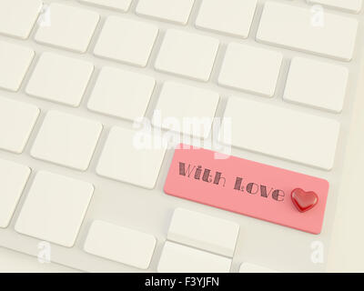 with love, heart on shift  key Stock Photo