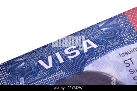 American Visa in the passport. Stock Photo