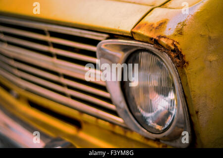 Retro Style Vintage Rusty Car Stock Photo