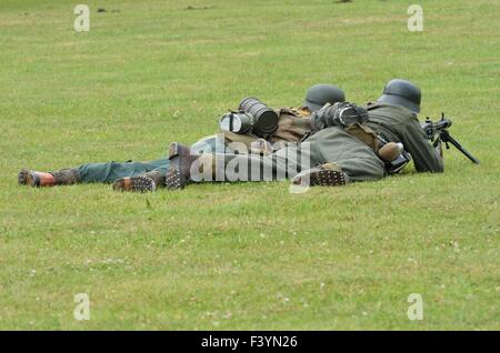 German soldiers on ground Stock Photo