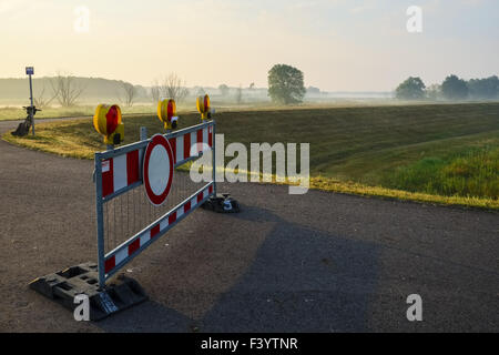 Barrier at Oder-Neisse-bike trail, Germany Stock Photo