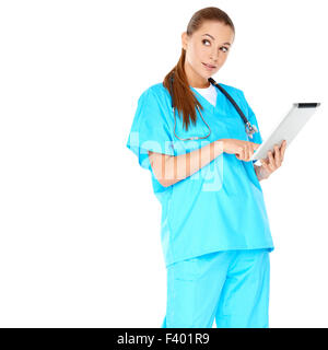 Young Medical Doctor Using Tablet Device Stock Photo