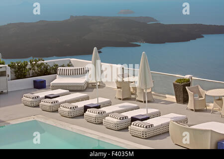 Hotel in Santorini, Greece Stock Photo