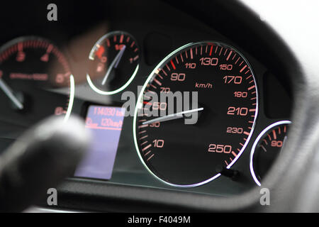 Close up photo of modern car's dashboard Stock Photo