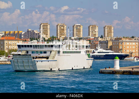 Zadar ferry and yacht harbor Stock Photo