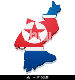 Map North Korea Stock Photo