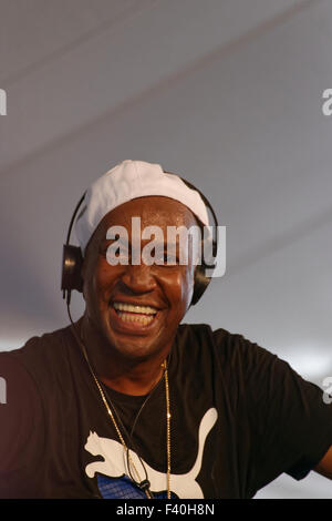 Celebrity DJ Grandmaster Flash in concert at the Richmond Folk Festival in Richmond, VA.. Stock Photo