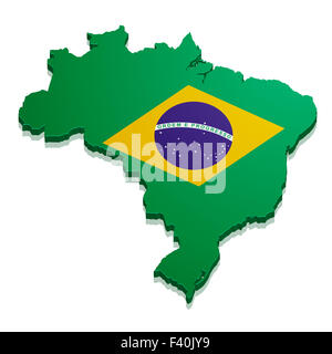 Outline, map of Brazil Stock Photo - Alamy
