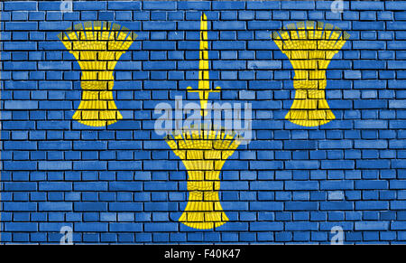 Flag of Cheshire painted on brick wall Stock Photo - Alamy