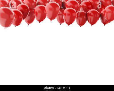 Red balloons isolated on white background Stock Photo