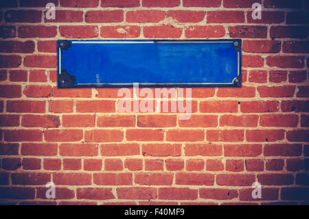 Blank Sign On A Brick Wall Stock Photo