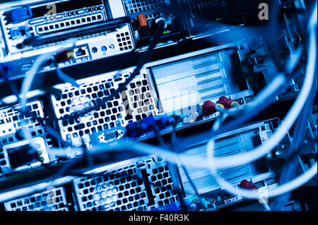 Computer Network servers in data room Stock Photo