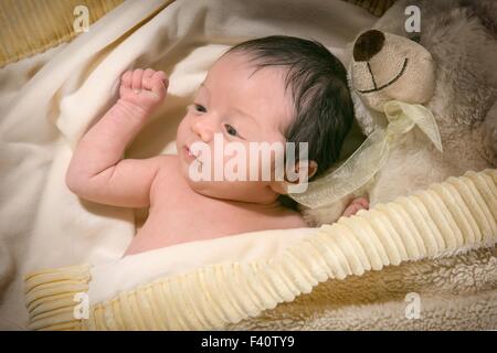 Beauty 3 week old baby - girl Stock Photo