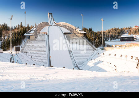 New Holmenkollen ski jump in Oslo Stock Photo