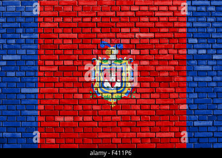 Brick wall with painted flag of Ecuador Stock Photo - Alamy