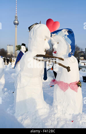 Snowman Demo 2010, Berlin, Germany Stock Photo