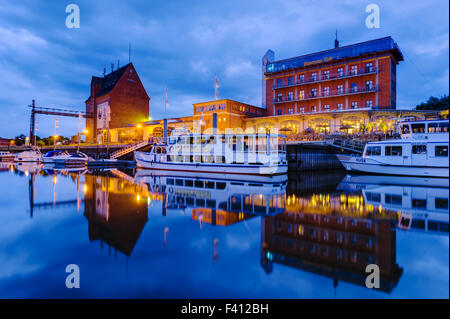 Granary and Doemitzer Hafen Hotel, Doemitz, Mecklenburg-Western Stock