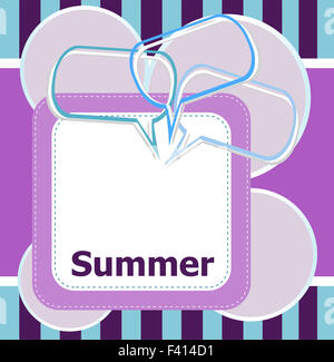 poster Hello summer time and abstract speech bubbles set Stock Photo