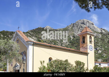 Church in Chiessi, Elba, Tuscany, Italy Stock Photo