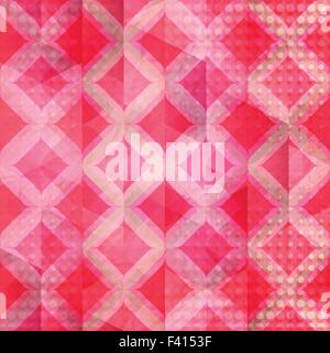 grunge wallpaper with abstract, geometric ornament over paper texture. vector fashion background Stock Vector