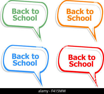 back to school. Design elements, speech bubble for the text isolated on white, education concept Stock Photo
