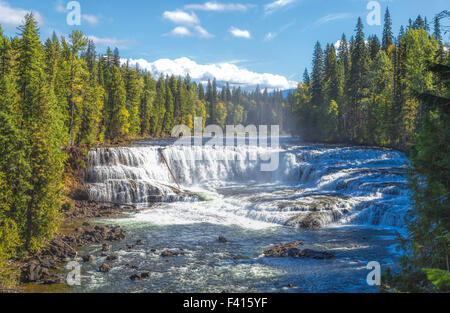 Panoramic view on Dawson Falls or a.k.a. Little Niagara in Wells Gray Provincial Park, British Columbia, Canada, North America. Stock Photo