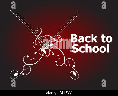 Back to School Calligraphic Designs, Retro Style Elements, Typographic and education Concept Stock Photo