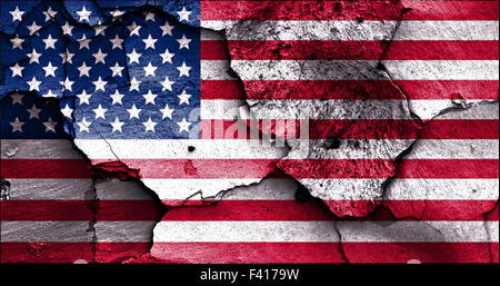 flag of USA painted on cracked wall Stock Photo - Alamy