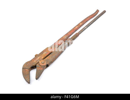 Plumber wrench on white Stock Photo