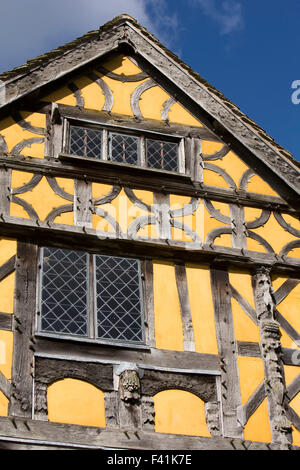 UK, England, Shropshire, Craven Arms, Stokesay Castle, gatehouse structure detail Stock Photo