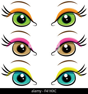 Set of pairs of eyes. vector Stock Photo