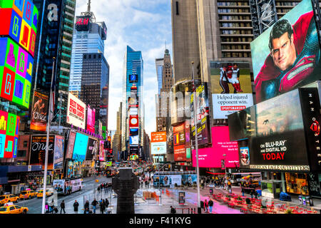 NEW YORK CITY - DEC 01 Times Square ,is a busy tourist intersection of neon art and commerce and is an iconic street of New York Stock Photo
