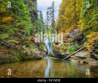 Szklarka waterfall in Poland Stock Photo