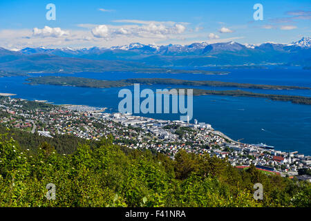 View of Molde on Moldefjord shore, Møre og Romsdal province, Norway Stock Photo