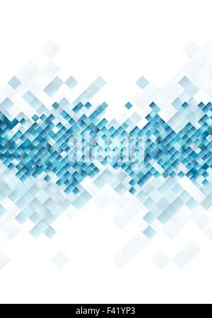 Blue tech squares on white background Stock Photo