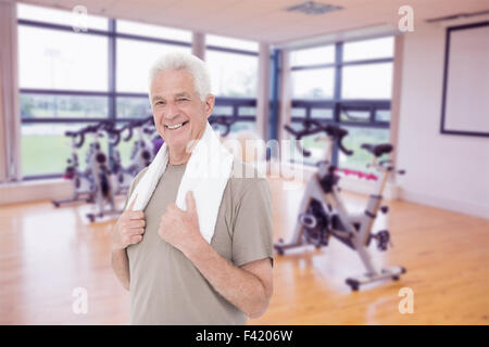 Composite image of fit senior man Stock Photo