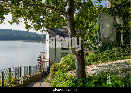 The Dylan Thomas boat house in Laugharne. Dylan Thomas lived in the ...