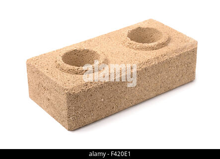 Dry pressed brick isolated on white Stock Photo