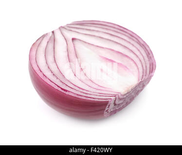 Half of red onion isolated on white Stock Photo