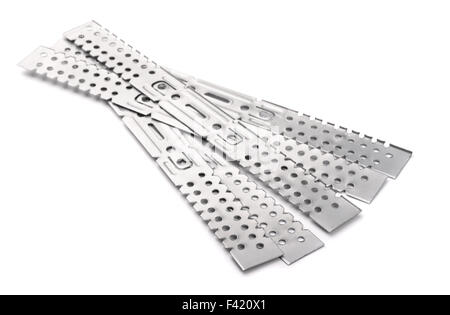 Metal ceiling U-Bracket isolated on white Stock Photo