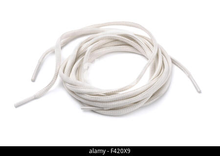 Rolled shoelaces isolated on white Stock Photo