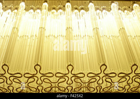 Close up Chandelier lights in luxury hotel Stock Photo