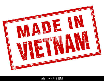 Vietnam red square grunge made in stamp Stock Photo