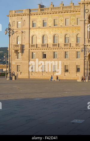 Trieste Palazzo,del Governo, detail of the Palazzo del Governo in the city's main square,the Piazza dell Unita d'Italia. Stock Photo