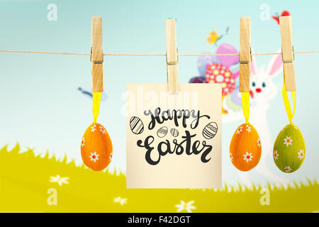 Composite image of happy easter greeting Stock Photo