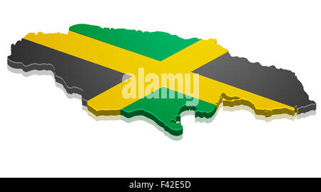Map Jamaica Stock Photo