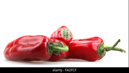 Red peppers on white background Stock Photo